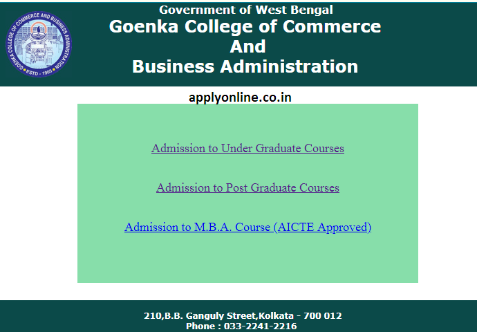 Goenka College Admission 2018-19