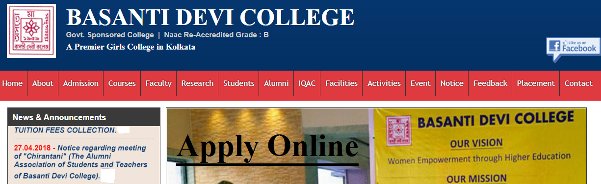 Basanti Devi College Admission, 