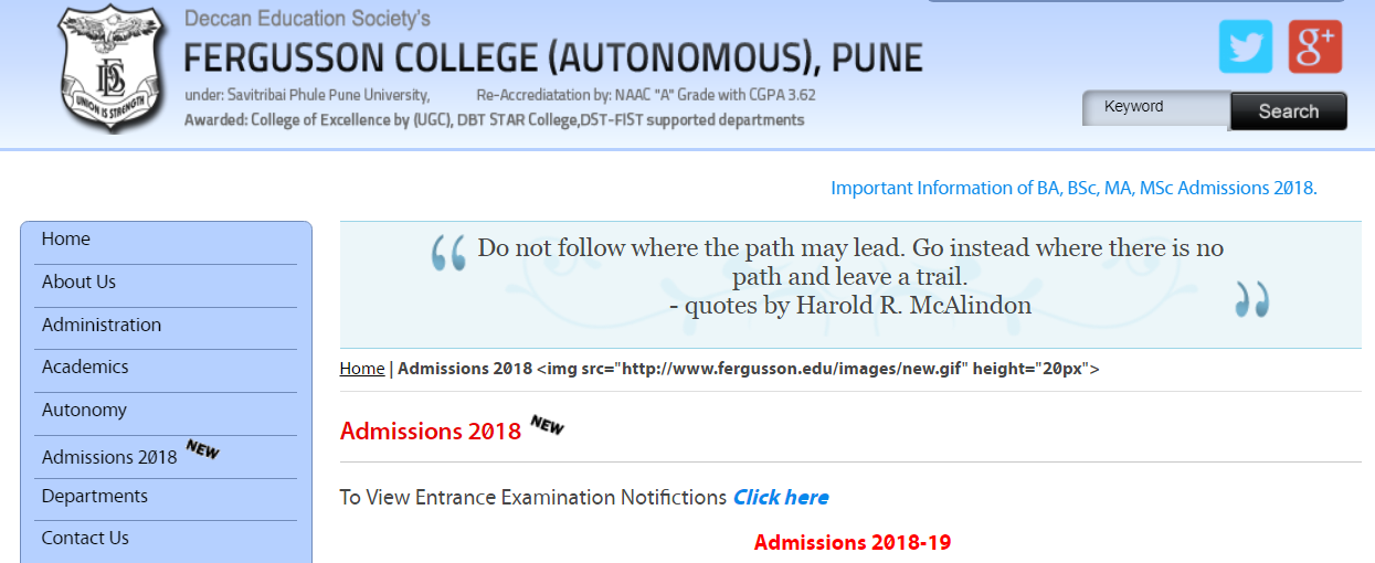 Fergusson College Pune Admission 2024 www.fergusson.edu 1st 2nd 3rd