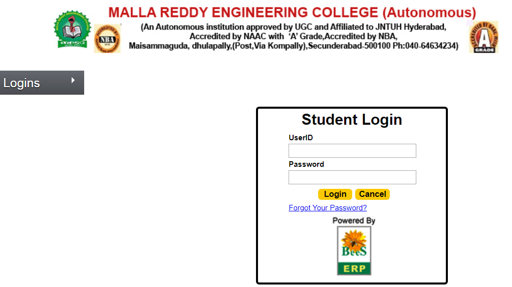 MREC Exam Cell 2021- MREC Results Login