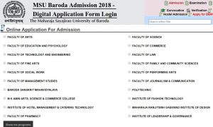 gondwana form exam university Login  2018 Baroda Application MSU Admission Form Digital