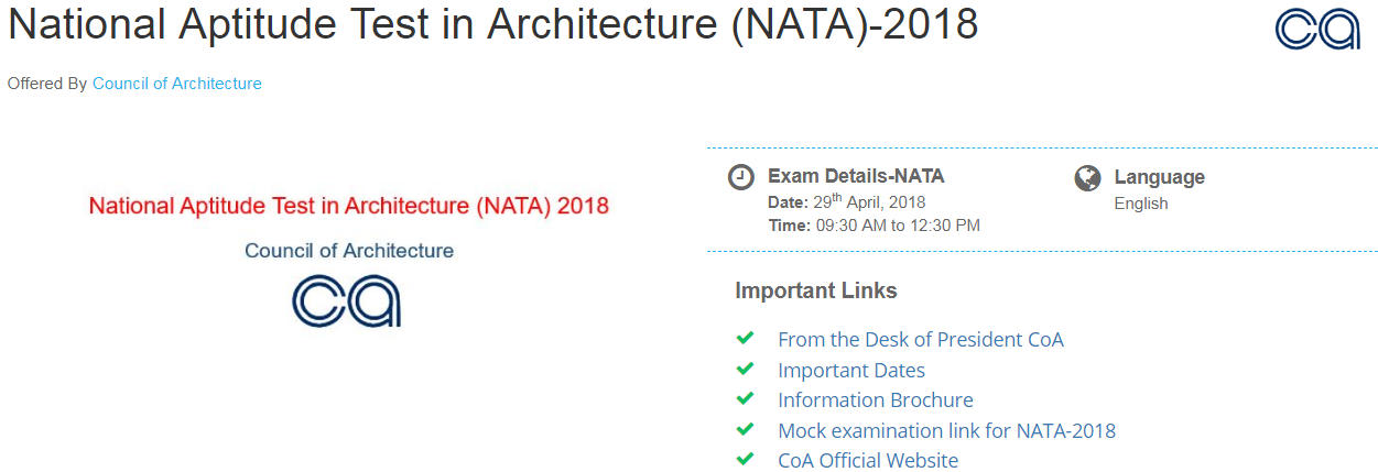 NATA Answer Key 2018 , NATA Result 2018 Declared on 1 June