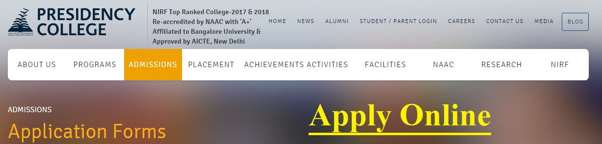 Presidency College Kolkata UG PG Admission Form 2018 Login