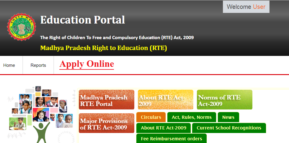 RTE Admission MP Online 2018 Login