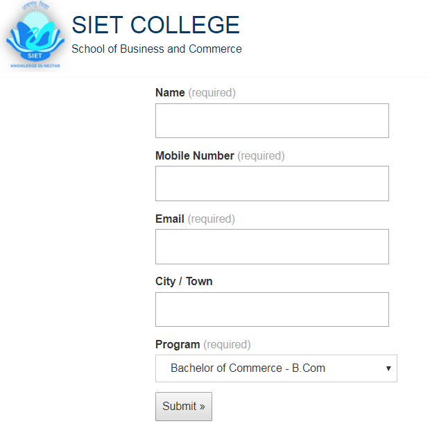 SIET College Online Admission Form 2018-19 Login, SIET College Admission Form 2018