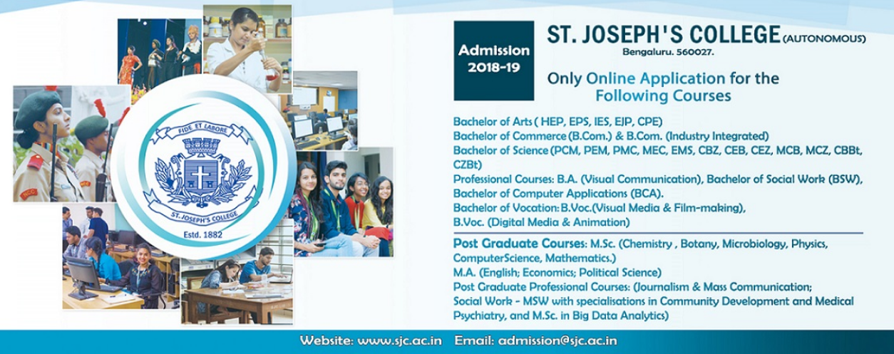 St Joseph College Admission 2018-19