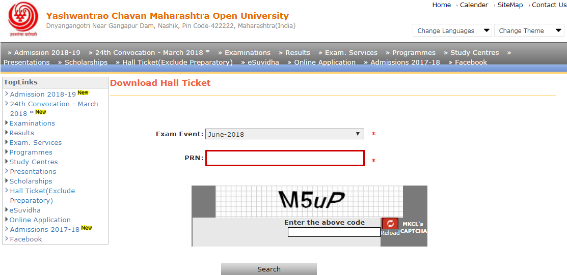 YCMOU Nashik Login {YCMOUN Hall Ticket 2018 Baty}- www.ycmou.com