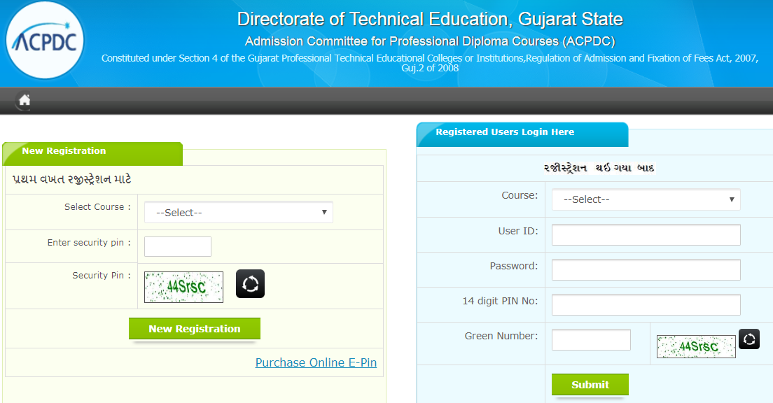 ACPDC Diploma Admission 2018 for Diploma - gujdiploma.nic.in Login