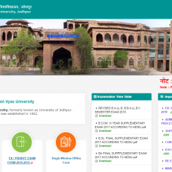 JNVU Online Exam Form 2018-19 Part I II III BA BSc BCom MA MSc MCom