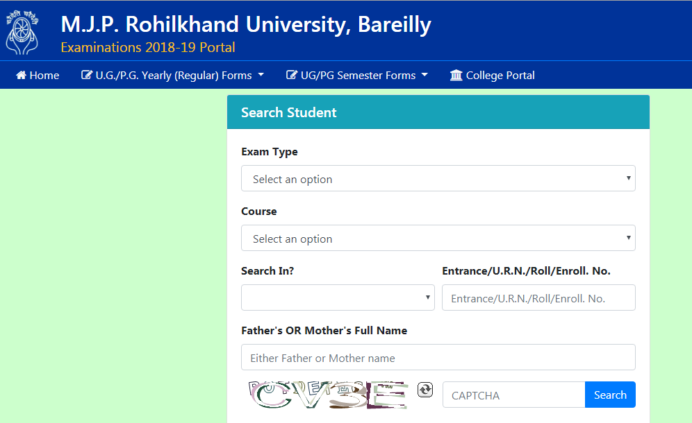 MJPRU Online Exam Form 2019 Last Date BA BSc BCom 1st 2nd 3rd Year Private Form
