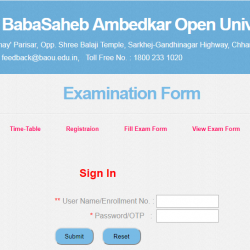 BAOU Exam Form - www.baou.edu.