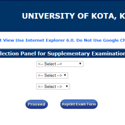 Kota University Exam Form - www.uok.ac.in