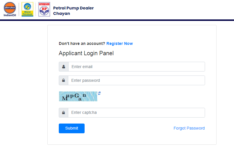 Petrol Pump Dealership Advertisement - Applicant Login